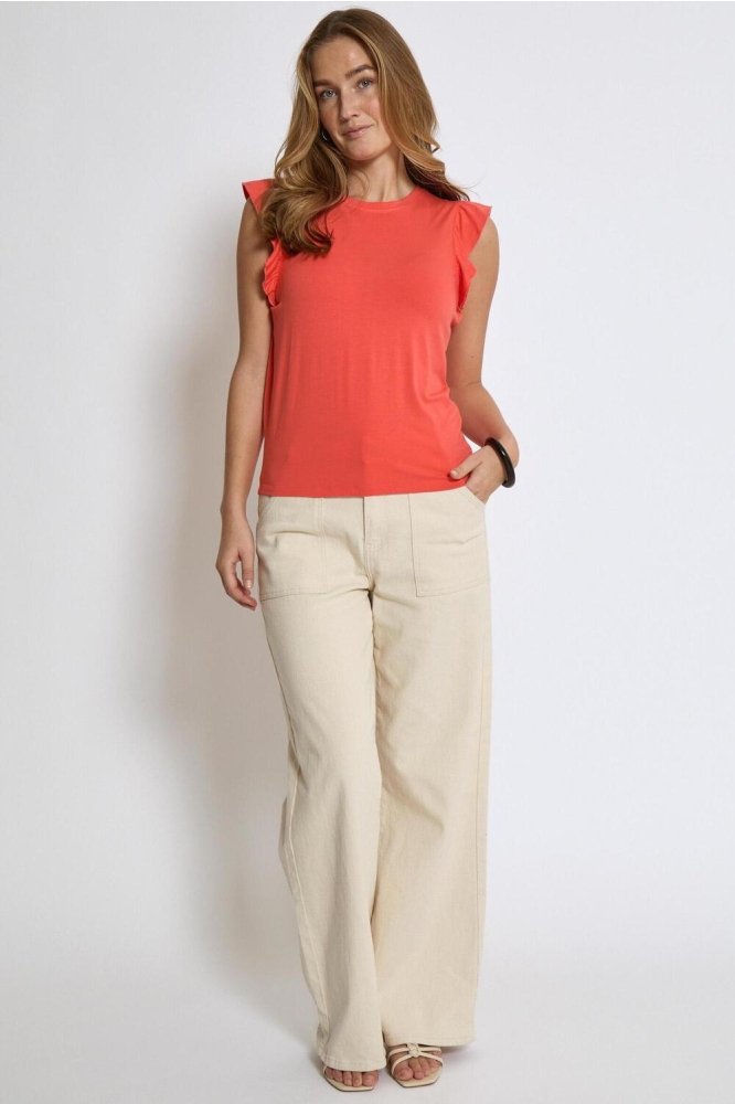 TEMPERENCE RUFFLE JERSEY PC7731 4174 HOT CORAL
